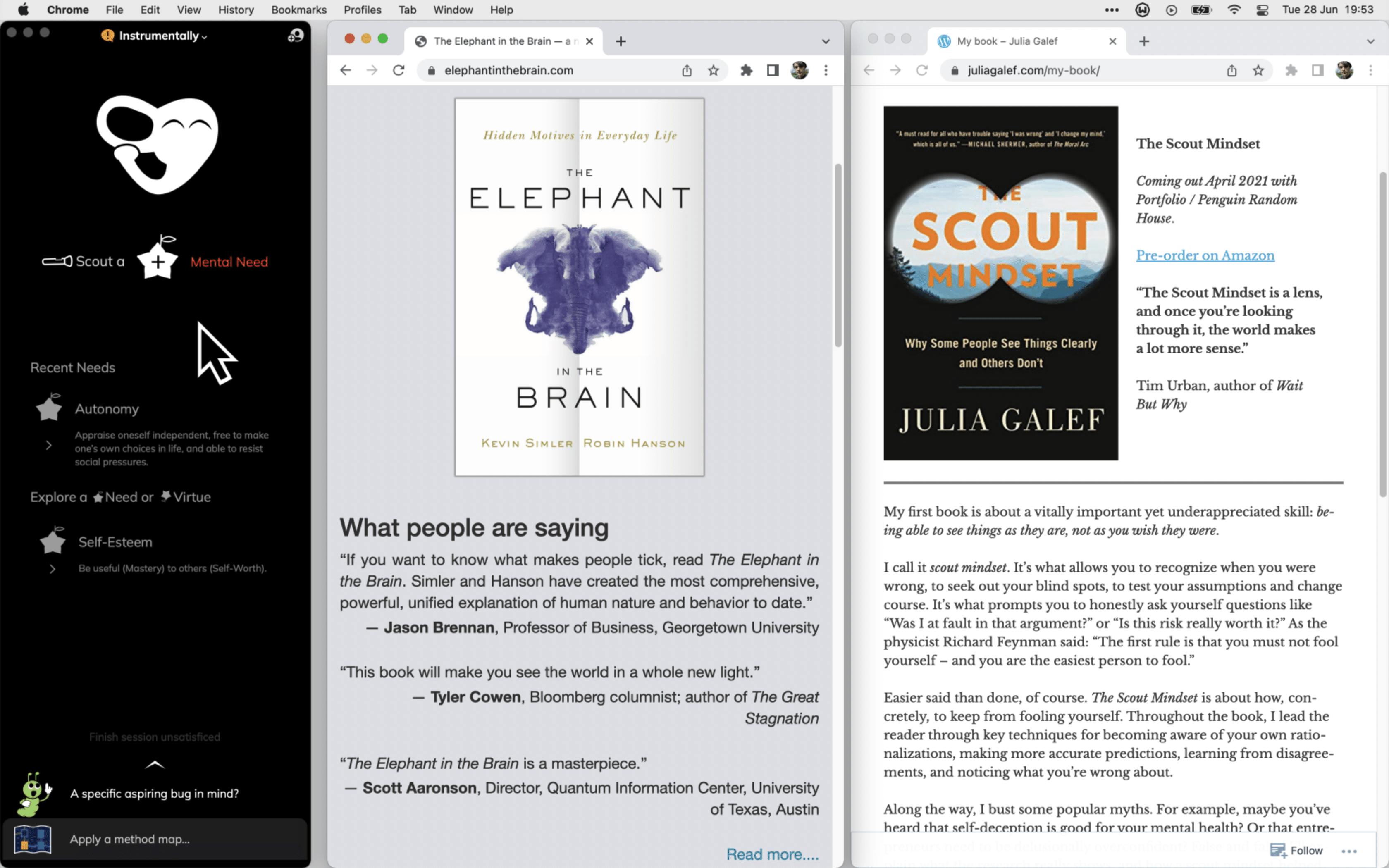 Screenshot of app when scouting Needs