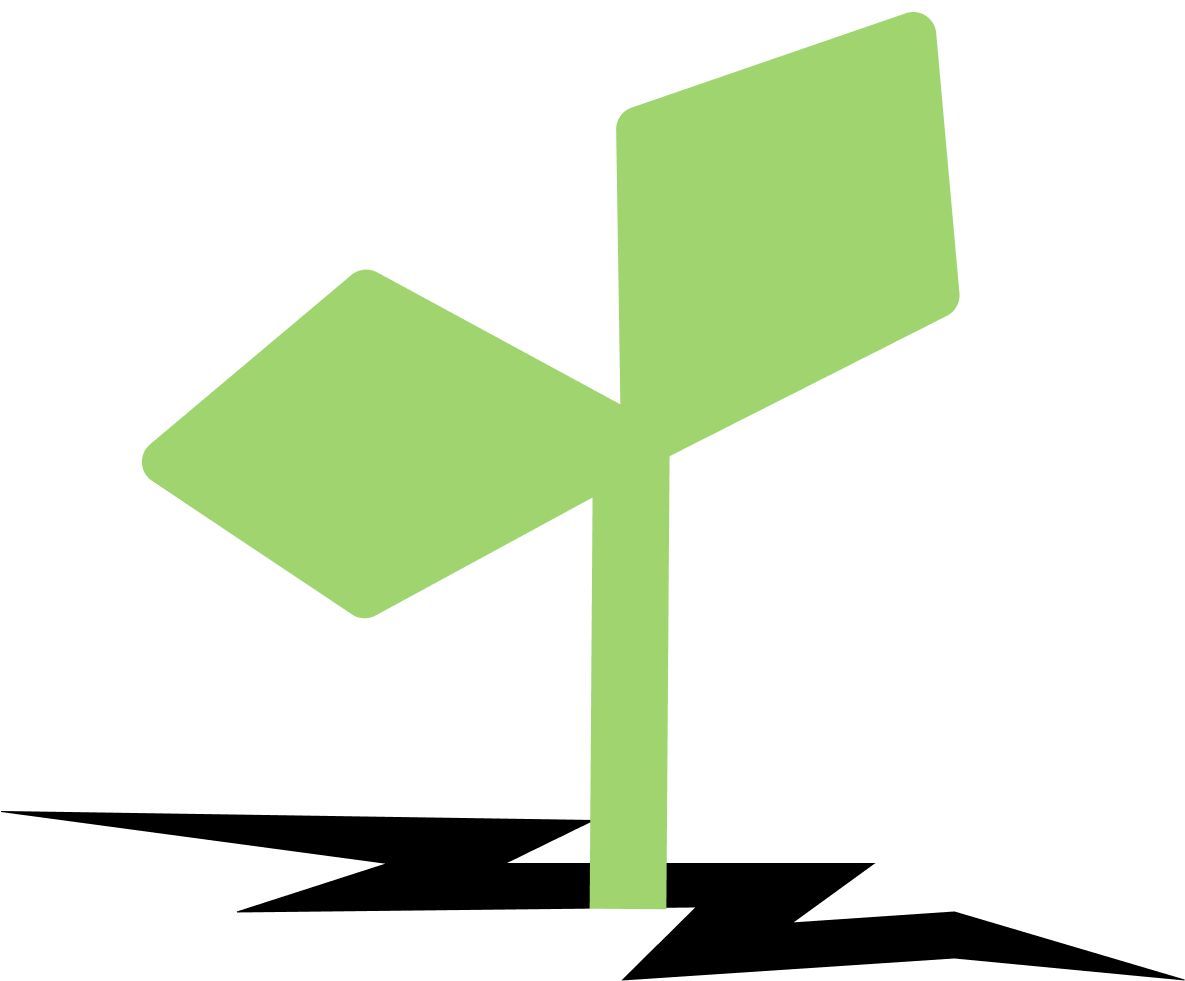 Resilient plant breaking through asphalt